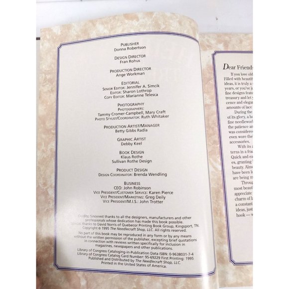 Heirloom Crochet Treasures ©1995  The Needlecraft Shop Donna Robertson  Patterns - Picture 4 of 8